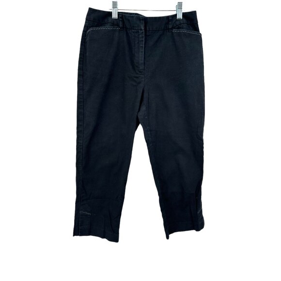 Talbots Capri Pants Stretch Womens Size 6 Embroidered Casual Travel‎ Resort - Picture 1 of 9